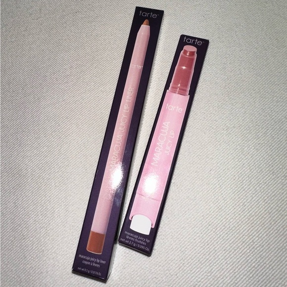 NWT Tarte Maracuja Juicy Lip Duo Lip Balm in Orchid and Lip Liner in Soft Pink - Picture 13 of 13